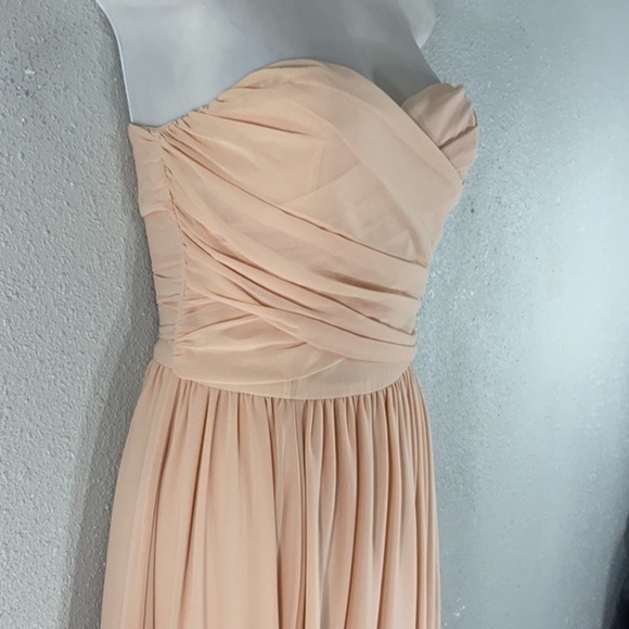 Lulu’s All Afloat Pale Pink Strapless Maxi Dress AA11 - Picture 8 of 11